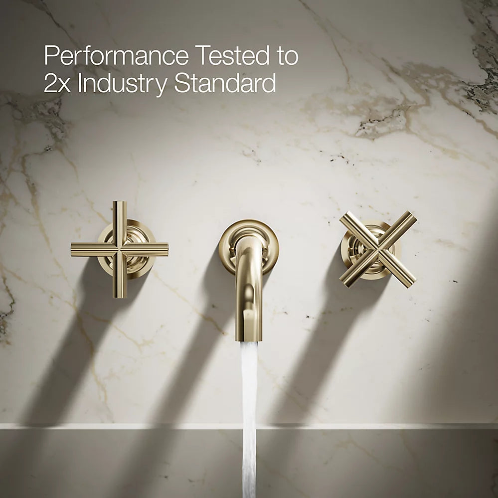 Purist® Wall-mount bathroom sink faucet trim with Cross handles, 1.2 gpm
