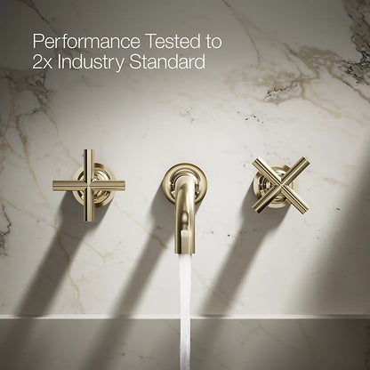 Purist® Wall-mount bathroom sink faucet trim with Cross handles, 1.2 gpm