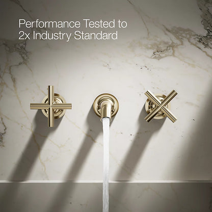 Purist® Wall-mount bathroom sink faucet trim with Cross handles, 1.2 gpm