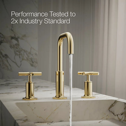 Purist® Widespread bathroom sink faucet with Cross handles, 1.2 gpm