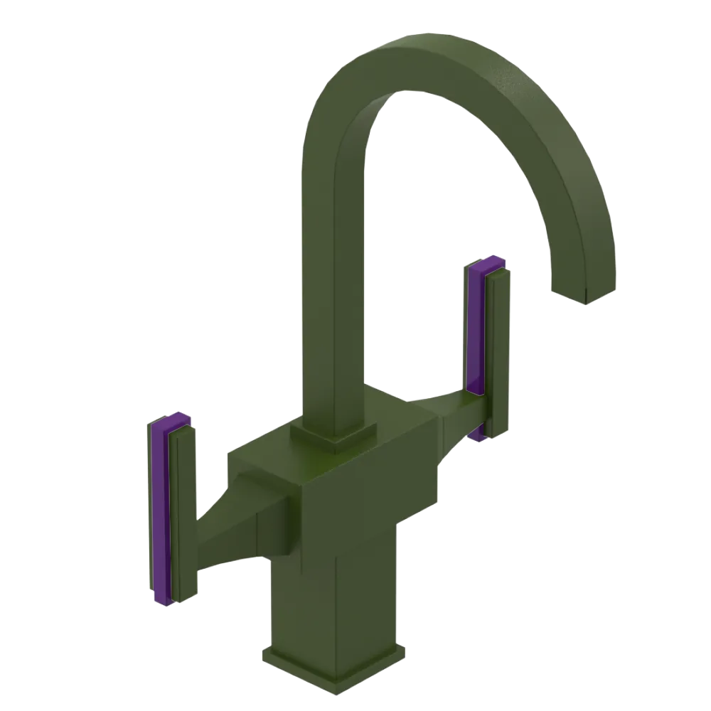Rubinet Single Hole Dual Handle Lav. Set. (less drain) Green Envy