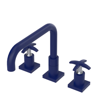 Rubinet Widespread Kitchen Set with Genesis Spout Midnight Blue