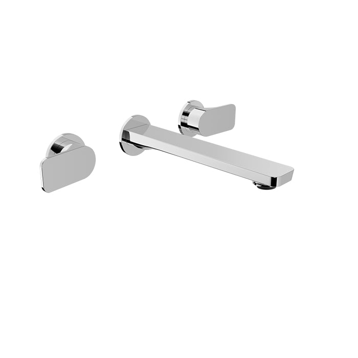 Baril Two handles wall-mounted lavatory faucet, drain not included
