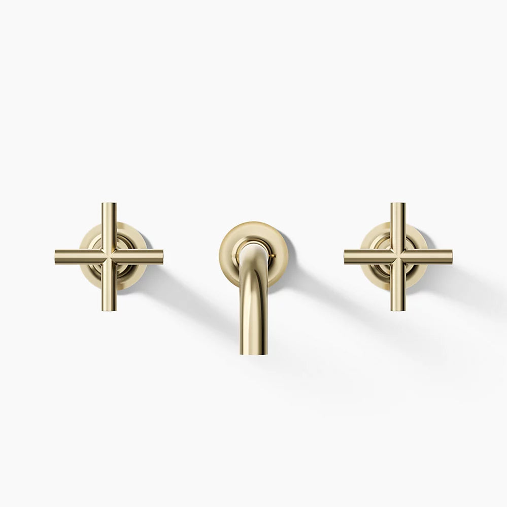 Purist® Wall-mount bathroom sink faucet trim with Cross handles, 1.2 gpm