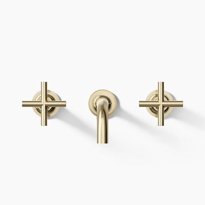 Purist® Wall-mount bathroom sink faucet trim with Cross handles, 1.2 gpm