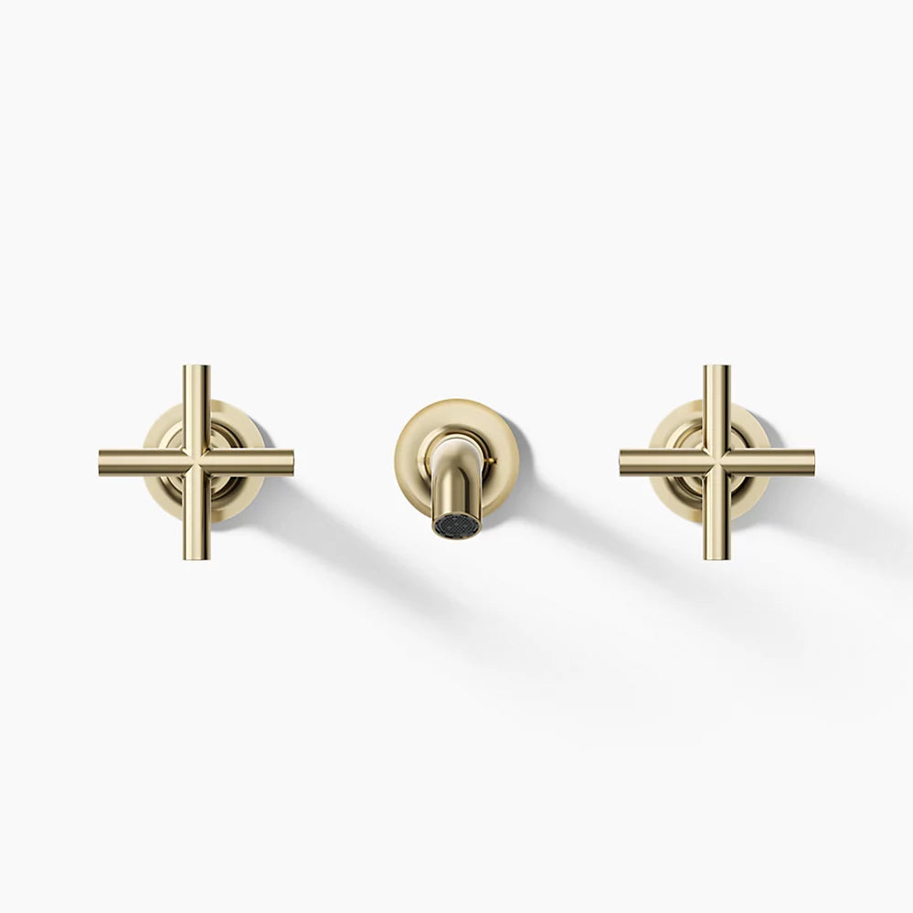 Purist® Wall-mount bathroom sink faucet trim with Cross handles, 1.2 gpm