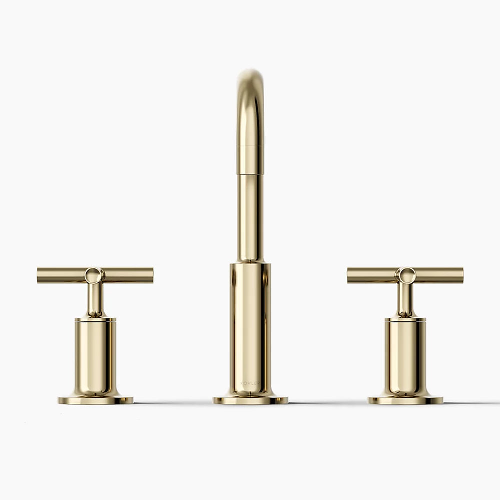 Purist® Widespread bathroom sink faucet with Cross handles, 1.2 gpm