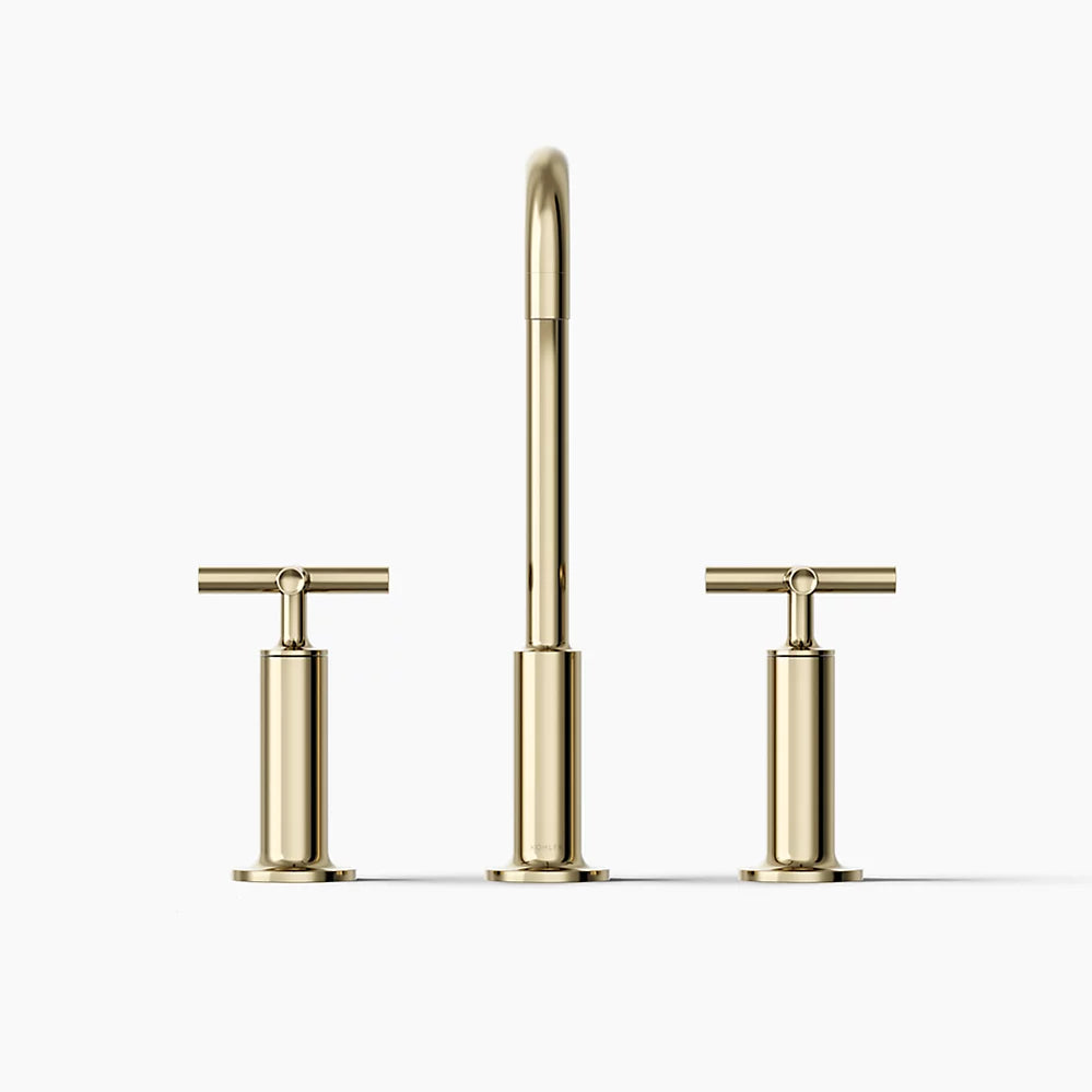 Purist® Widespread bathroom sink faucet with Cross handles, 1.2 gpm