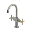 Rubinet Single Hole Dual Handle Lav. Set with LaSalle Spout (less drain) Satin Nickel