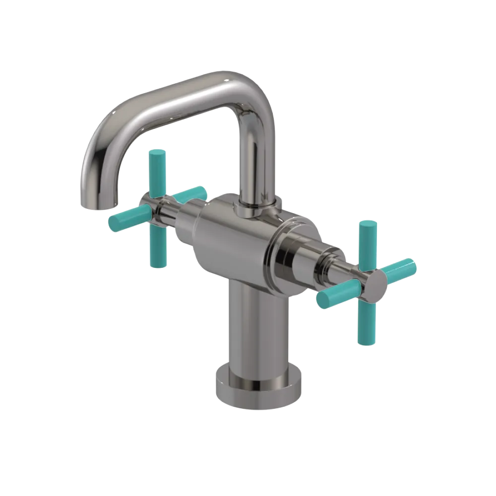 Rubinet Single Hole Dual Handle Lav. Set. (less drain) Polished Nickel