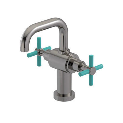 Rubinet Single Hole Dual Handle Lav. Set. (less drain) Polished Nickel