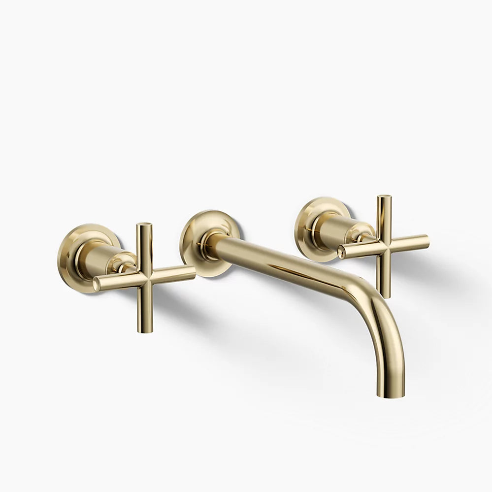 Purist® Wall-mount bathroom sink faucet trim with Cross handles, 1.2 gpm