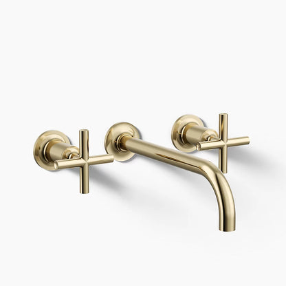 Purist® Wall-mount bathroom sink faucet trim with Cross handles, 1.2 gpm