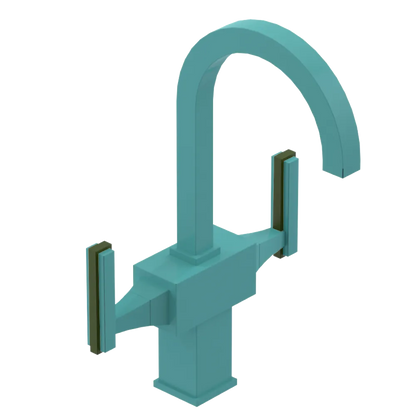 Rubinet Single Hole Dual Handle Lav. Set. (less drain) Aqua