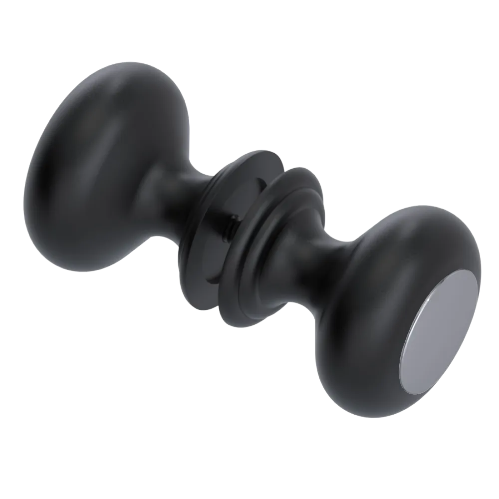 Rubinet Shower Door Knob (set) Matt Black