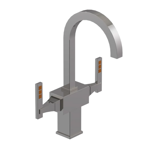 Rubinet Single Hole Dual Handle Lav. Set. (less drain) Polished Nickel