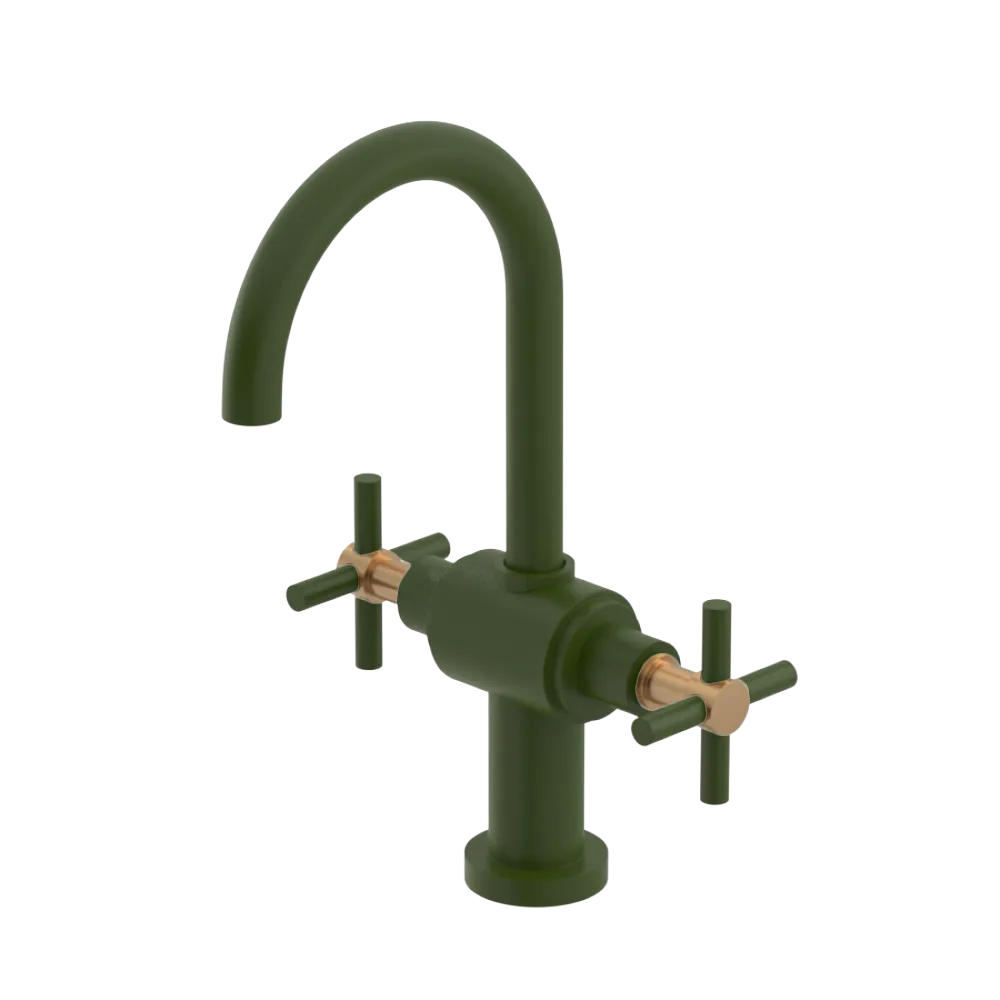 Rubinet Single Hole Dual Handle Lav. Set with LaSalle Spout (less drain) Green Envy