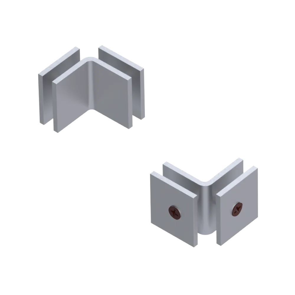 Rubinet 90 Glass to Glass Open Face Satin Chrome