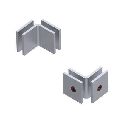 Rubinet 90 Glass to Glass Open Face Satin Chrome