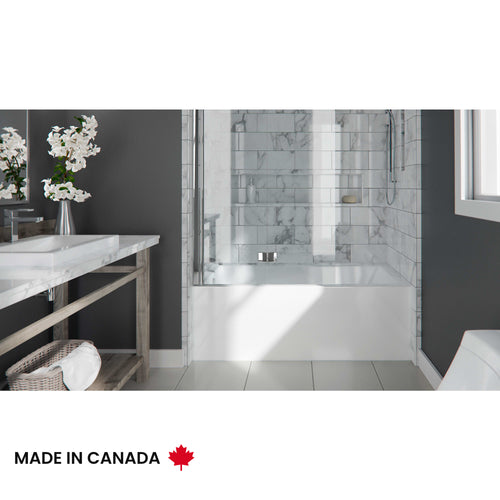 Albana 3060 IFS AFR Acrylic Alcove Left-Hand Drain Bathtub in White