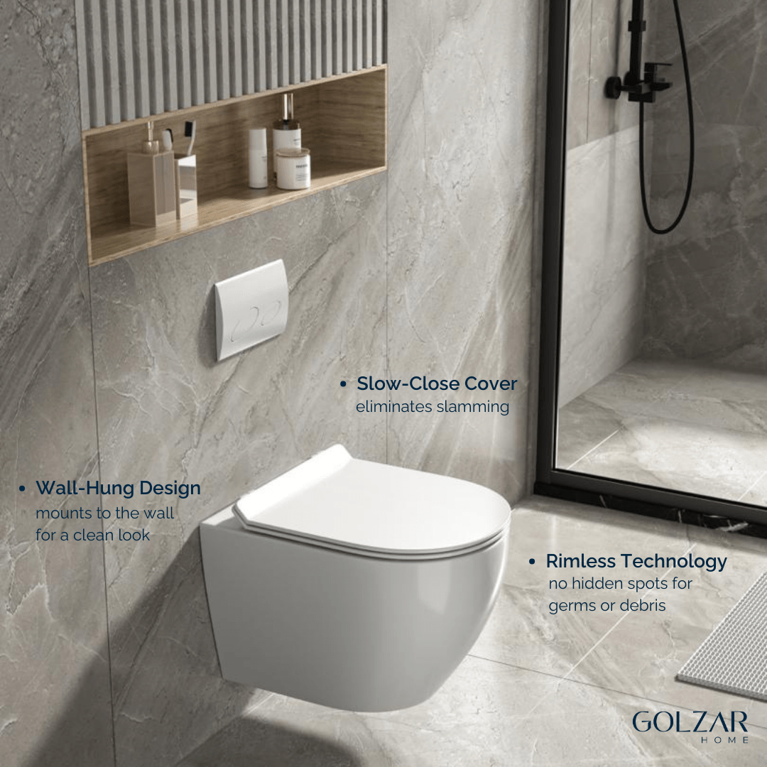 Alps Wall Hung Toilet KW9003 - Complete Set With Duravit Carrier - Golzar Home