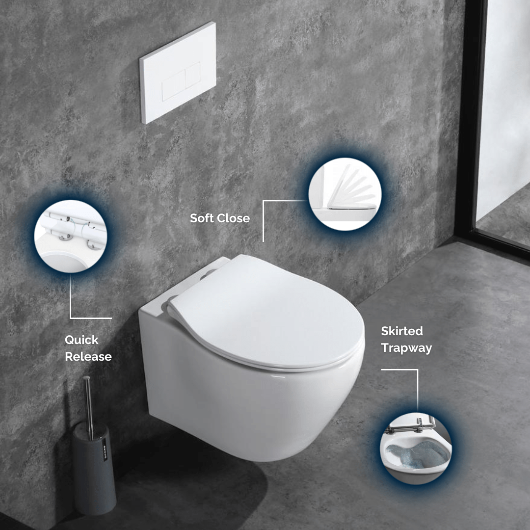 Alps Wall Hung Toilet KW99046 - Complete Set With Duravit Carrier - Golzar Home