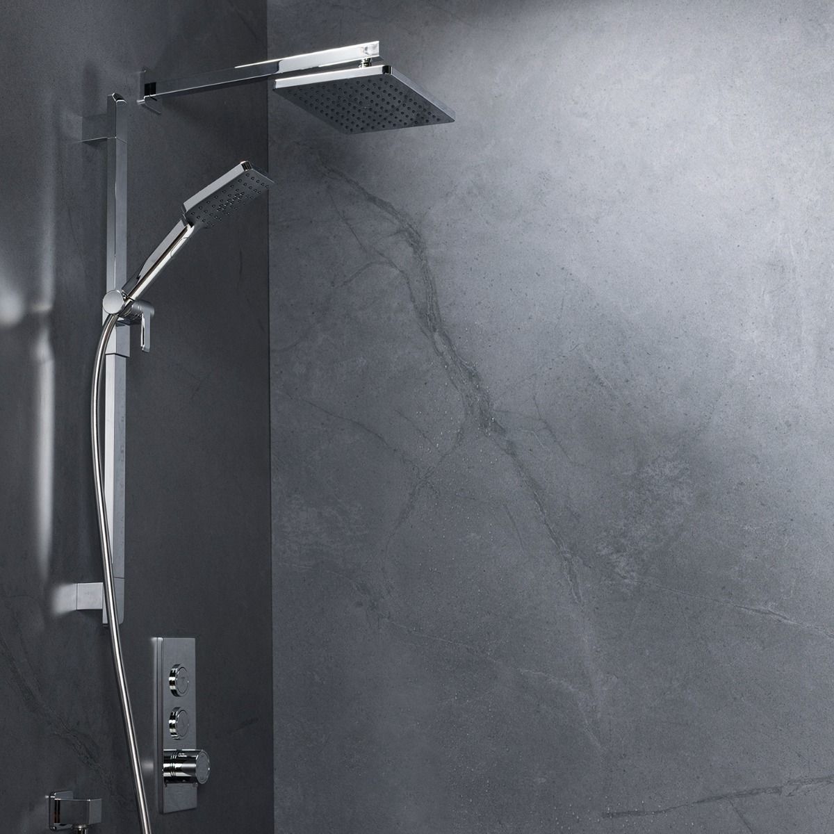 Kalia Concrete #210 - Matte Shower wall - Alcove Installation
