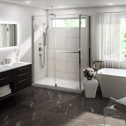 Kalia BALANCIA 48” x 79” sliding shower door with 36” return panel – DR1851/DR1852-115-003/DR1856
