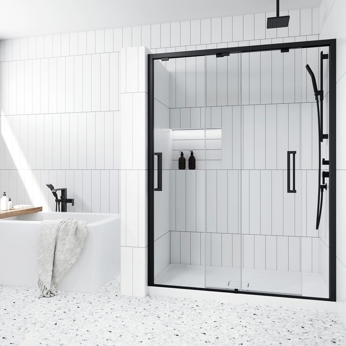 Kalia IKONIK 60” x 79” Bypass sliding shower door – DR1951/DR1952-160-003