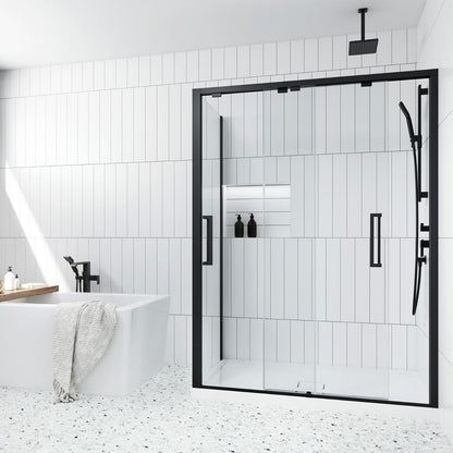 Kalia IKONIK 60” x 79” Bypass sliding shower door with 36" return panel – DR1951/DR1952/1953-160-003