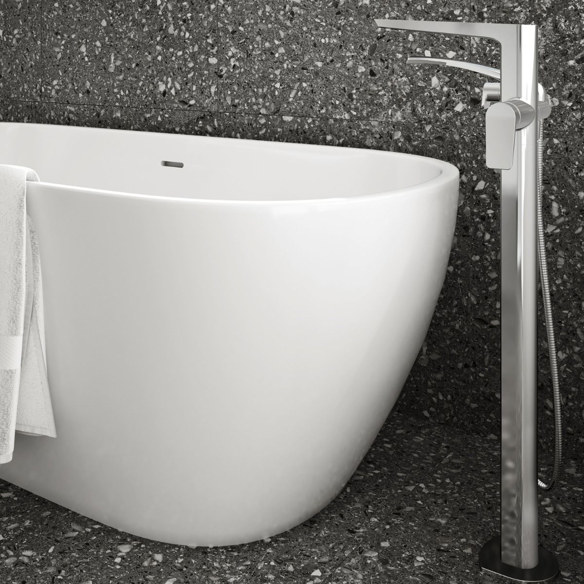 Kalia MOROKA Floormount tub filler with handshower – BF1934-110
