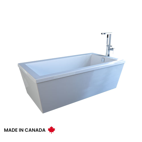 Neptune Ametys AFR Acrylic Freestanding End Drain Bathtub in White