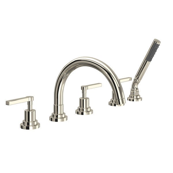 ROHL Lombardia 5-Hole Deck Mount Tub Filler With C-Spout