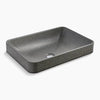 WasteLAB® Vox® 23" rectangular vessel bathroom sink, no overflow