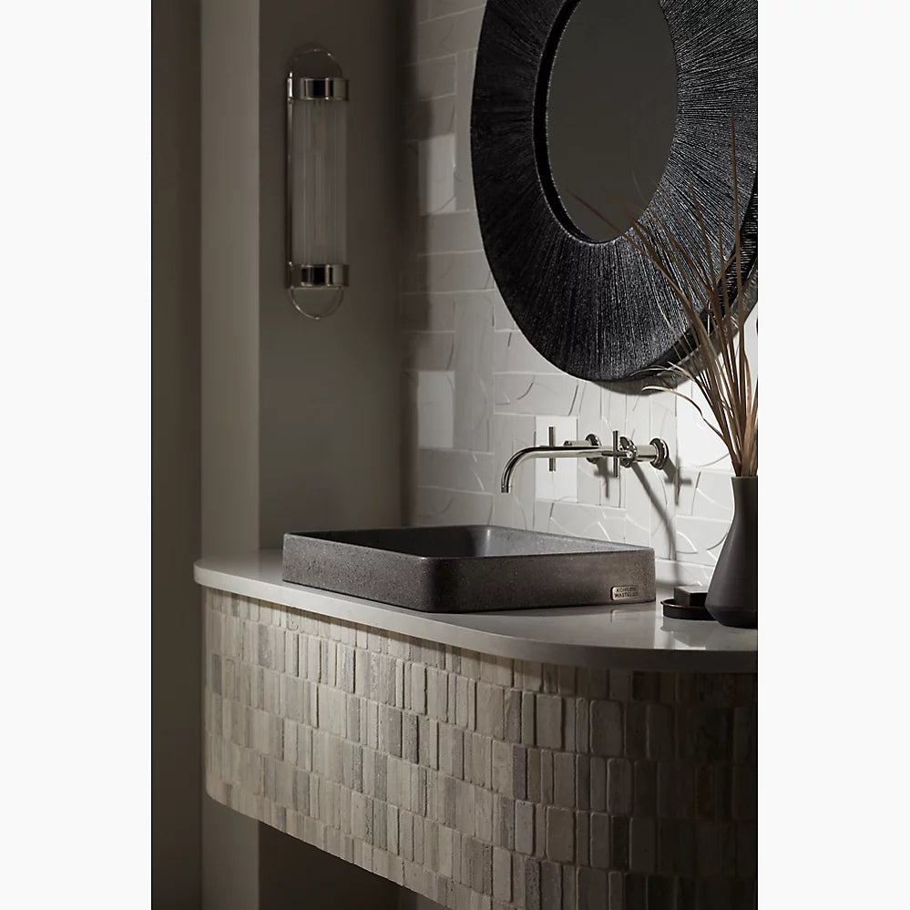 WasteLAB® Vox® 23" rectangular vessel bathroom sink, no overflow