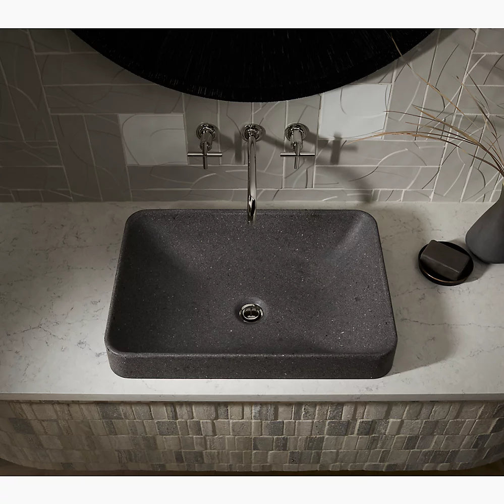 WasteLAB® Vox® 23" rectangular vessel bathroom sink, no overflow