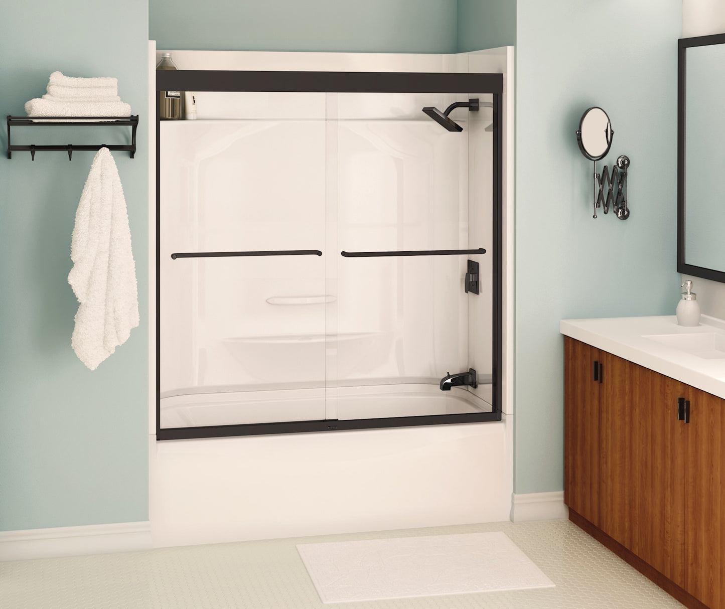 Aura 55-59 x 57 in. 6 mm Sliding Tub Door for Alcove Installation with Clear glass in Chrome