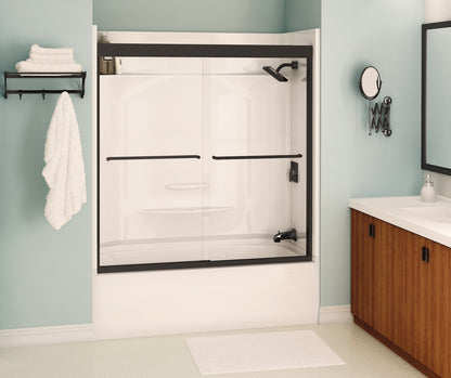 Aura 55-59 x 57 in. 6 mm Sliding Tub Door for Alcove Installation with Clear glass in Chrome