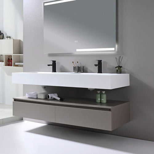Avenir 59" Wall-Mount Double Sink Bathroom Vanity - Golzar Home
