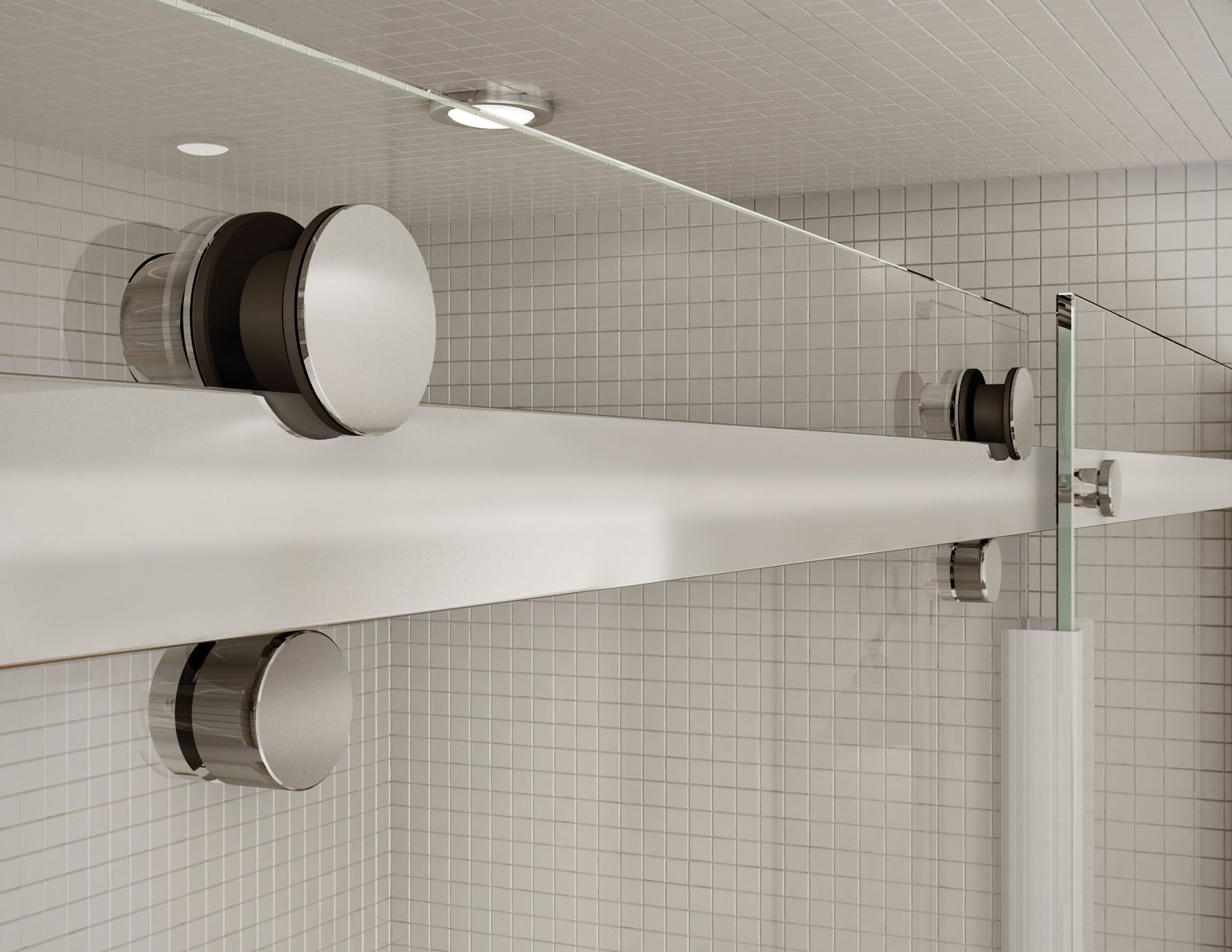 Neptune Axion 44 1/2-47 x 78 3/4 in. 8 mm Sliding Shower Door with Towel Bar for Alcove Installation with Clear glass in Chrome