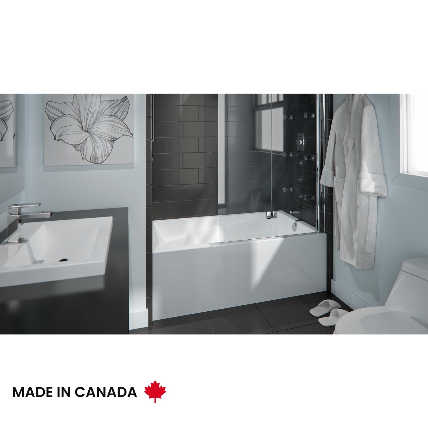 Azea 3260 IFS AFR Acrylic Alcove Left-Hand Drain Bathtub in White