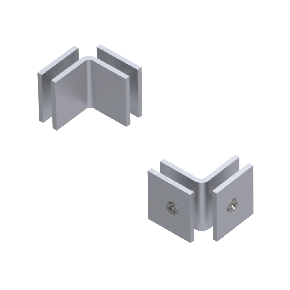 Rubinet 90 Glass to Glass Open Face Satin Chrome