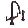 Rubinet Two Handle Single Hole Kitchen Set with Hand Spray Tuscan Brass