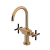 Rubinet Single Hole Dual Handle Lav. Set with LaSalle Spout (less drain) Satin Gold