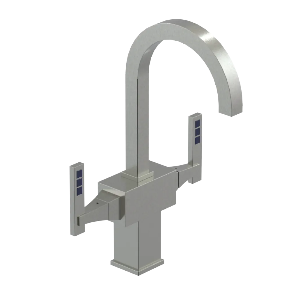 Rubinet Single Hole Dual Handle Lav. Set. (less drain) Satin Nickel