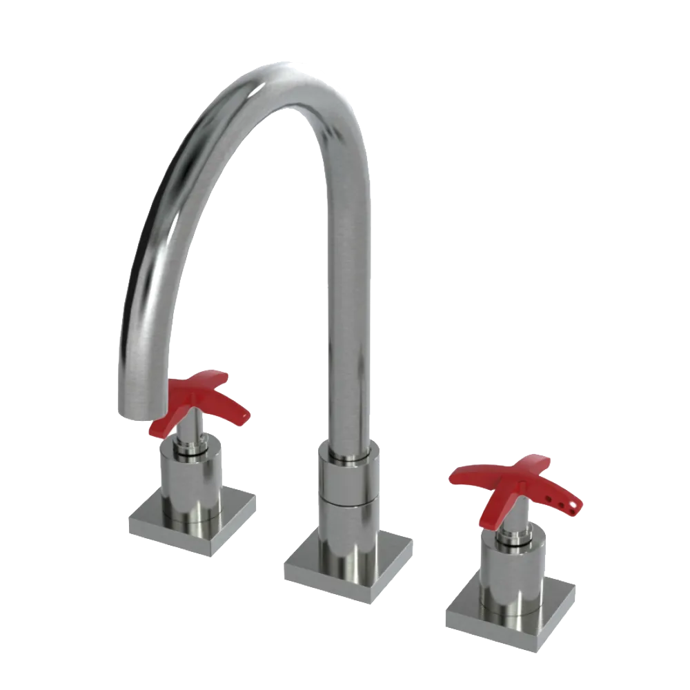 Rubinet Widespread Kitchen Set Satin Nickel