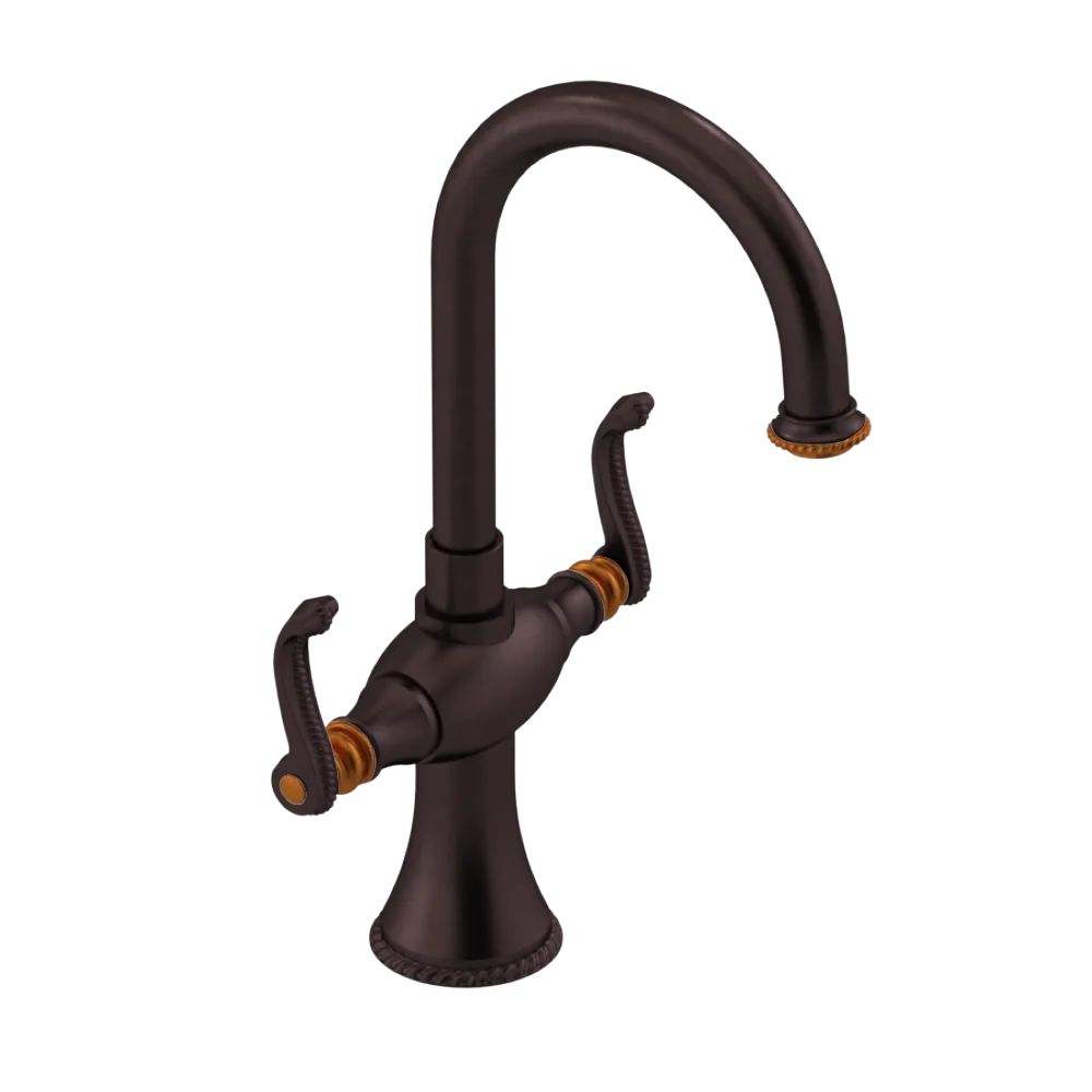 Rubinet Single Hole Dual Handle Lav. Set. (less drain) Oil Rubbed Bronze