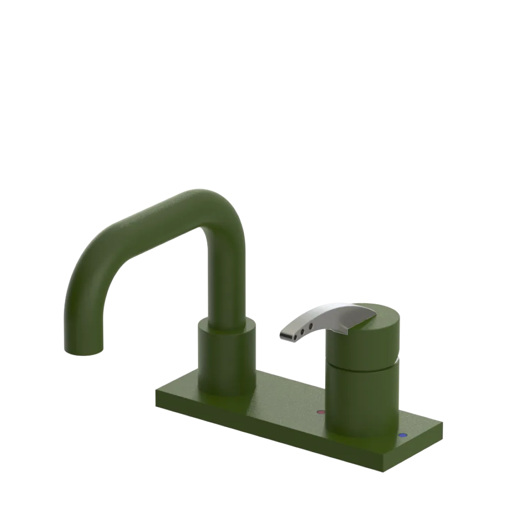 Rubinet 4" Centre Single Control Lav. Set. with Genesis spout (less drain) Green Envy