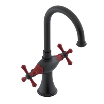 Rubinet Single Hole Dual Handle Lav. Set. (less drain) Matt Black