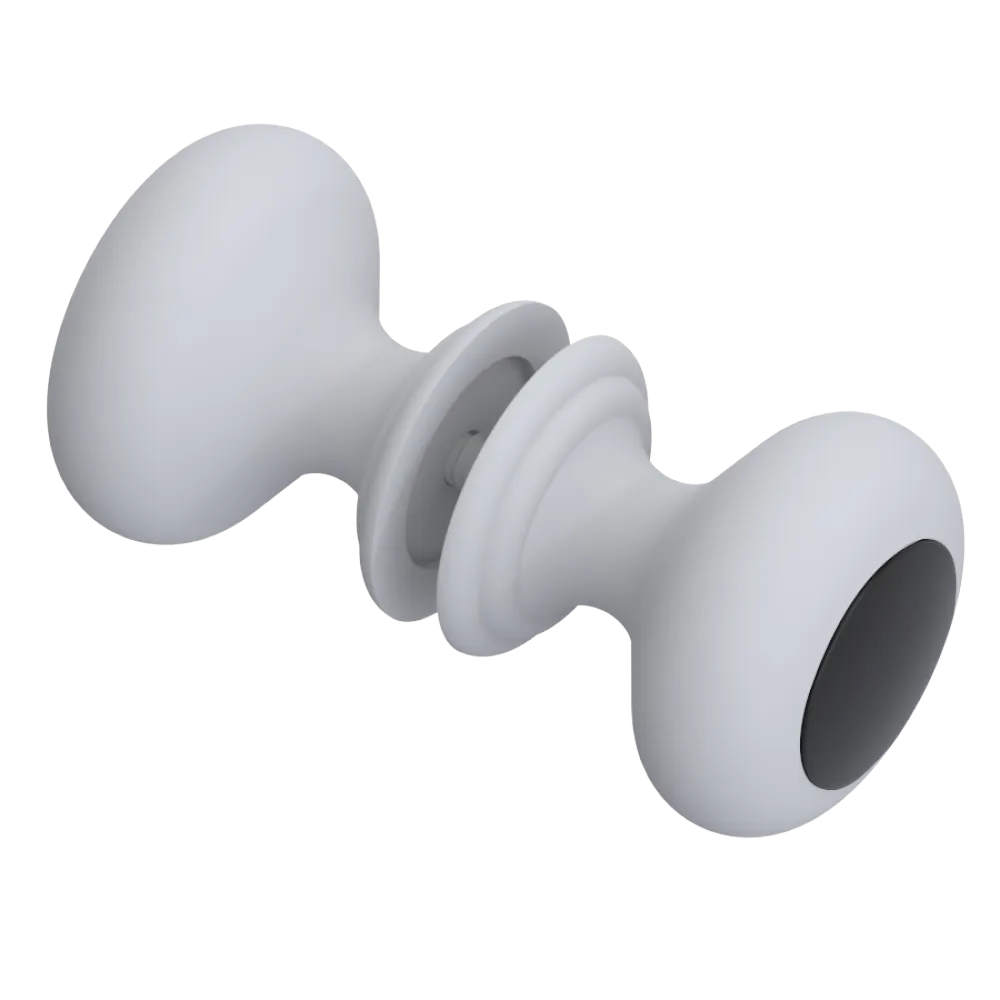 Rubinet Shower Door Knob (set) Matt White